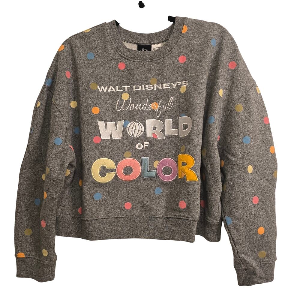 Walt Disney’s Wonderful World Of Color Disney 100‎ Gray Polka Dot Sweatshirt XL